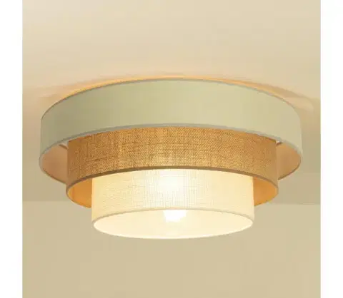Svietidlá  Stropné svietidlo WENTA 1xE27/60W/230V, priemer 50 cm, béžová/juta H0052