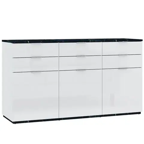 Komody so zásuvkami a dvierkami Komoda Grand Front Biela