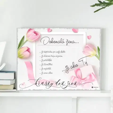Tabuľky s venovaním (darčeky) Darček pre ženu - Prekvapenie na obraze pre jedinečnú manželku k sviatku