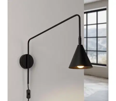 Svietidlá  SL.1697 - Nástenná lampa NOX 1xE14/10W/230V čierna SL.1697