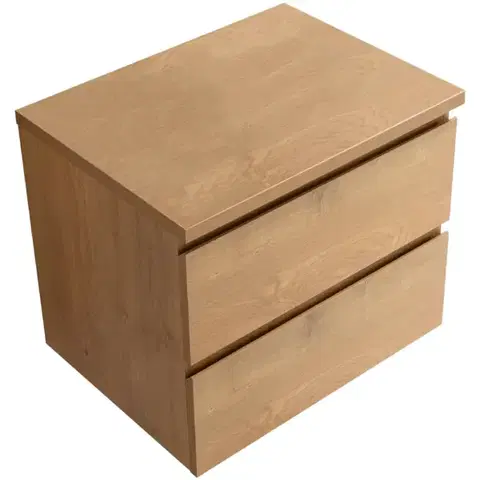 Kúpeľňový nábytok CERANO - Kúpeľňová skrinka Carole + doska pod umývadlo Navira Pro - 36 mm - dub medový - 60x51, 6x46 CER-668315