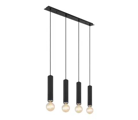 Svietidlá Globo 15499-4H - Luster na lanku MARION 4xE27/60W/230V čierne drevo 15499-4H
