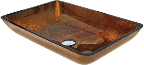 Umývadlá MEXEN - Megan sklenené umývadlo na dosku 56 x 36, zlatá 24135650