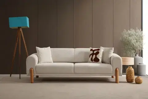 Pohovky a gauče Trojmiestna rozkladacia pohovka Lyke 3 Seater - Cream