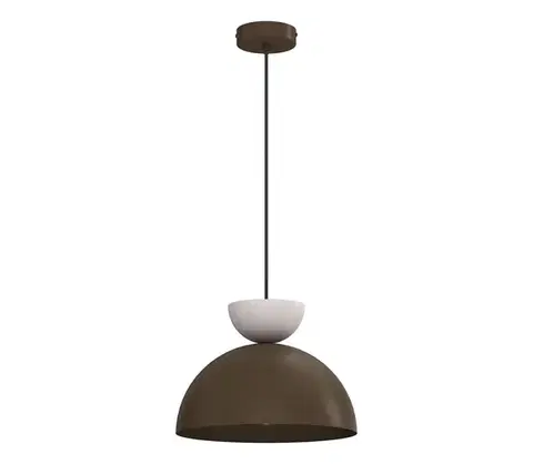 Svietidlá  Závesné svietidlo na lanku NEVIS 1xE27/15W/230V, priemer 29 cm, hnedé 9712A