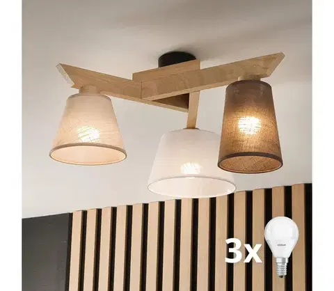 Svietidlá BRILAGI - LED  Prisadený luster ANTHONY 3xE14/40W/230V dub 8590828610694