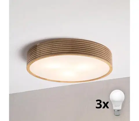Svietidlá BRILAGI - LED stropné svietidlo CARVALHO MODERN 3xE27/60W/230V, priemer 47,5 cm, dub 8590828039358
