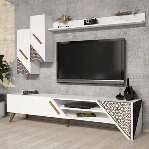 Obývacie steny TV skrinka / Obývacia stena Beril - White