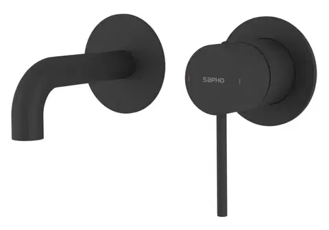Kúpeľňové batérie SAPHO - ULTRAMIX 2-prvková podomietková umývadlová batéria, hubica 10cm, čierná mat UT110B