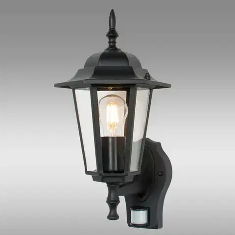 Nástenné svietidlá so senzorom pohybu Nástenná lampa ARRAIA 6558 čierna SENSOR KG1