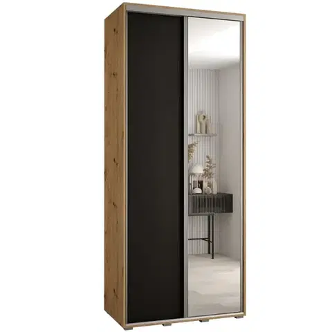 Šatníkové skrine Skriňa 45 Canaris 3 100 artisan/čierna/silver