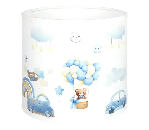 Lampy BRILAGI - Univerzálne tienidlo BOBO E27 pr. 15 cm biela/modrá/medvedíky 757496
