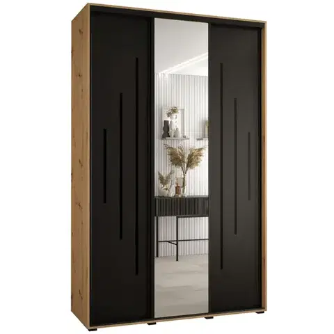 Šatníkové skrine Skriňa 45 Canaris 13 170 artisan/čierna/čierna