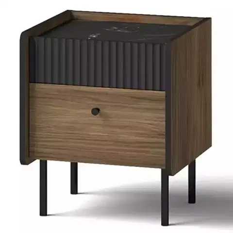 Všetky produkty Nočný stolík Prestigo P12 Vojnový orech/San Seb/Čierny mat