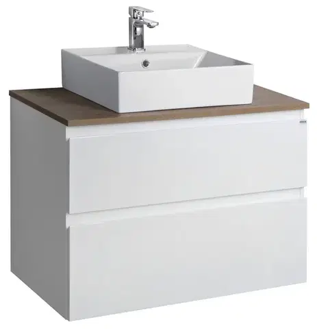 Kúpeľňový nábytok AQUALINE - ALTAIR Nábytková zostava do kúpeľne, šírka 78,1 cm, biela/dub emporio AI280-01