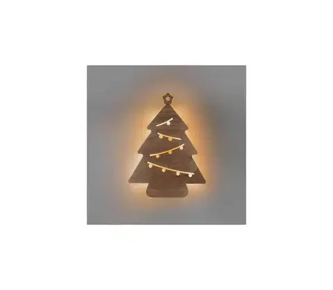 Vianočné osvetlenie  LED nástěnná dekorace vánoční stromek 24x LED 2x AA 1V260