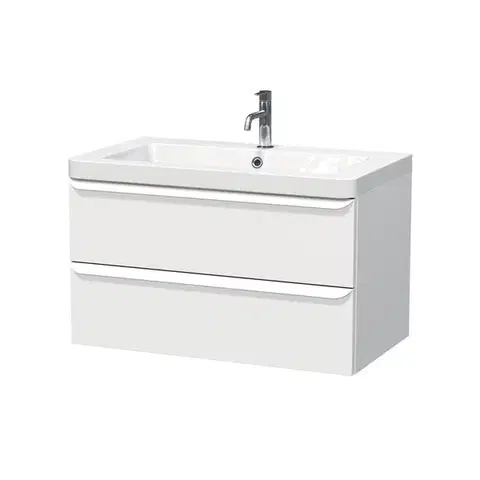 Kúpeľňový nábytok Kúpeľňová skrinka s umývadlom Naturel Pavia 85x53x49 cm biela mat biela úchytka PAVIA385ZBI PAVIA385ZBI