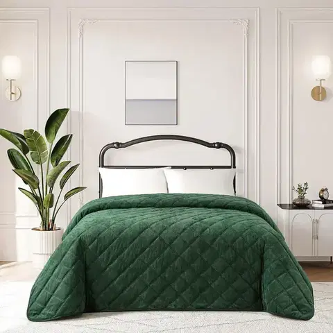 Prehozy na posteľ Prikrývka na posteľ Ela RQ-110 170x220 cm zelená