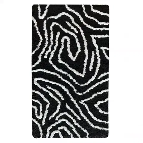 Moderné koberce Koberec Shaggy BlackCurves 0,8/1,5 PSR-13557 čierny