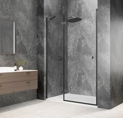 Sprchovacie kúty POLYSAN - GLOBE GUN METAL sprchové dvere do niky 1200, číre sklo, ľavá GB1012LGM