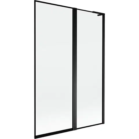 Sprchové dvere MEXEN/S - Mist L vaňová zástena 2-krídlová pravá 120 x 150, čierna okraj, čierna 8A9L-120-011-70-70-P