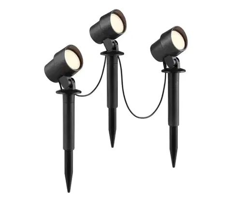 Záhradné lampy Brilliant - Sada 3x LED vonkajších svietidiel KAMARA LED/8,5W/230V IP44, čierna G40908/06
