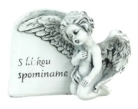 Sošky, figurky - anjeli MAKRO - Anjel - s láskou spomíname 9,5x14cm