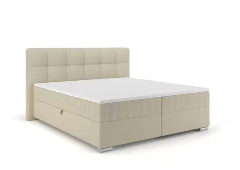 Postele Elvisia Manželská posteľ ALPINA Boxspring | 160 x 200 cm Farba: Béžová / Vinci 23