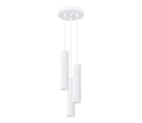 Svietidlá  SL.1538 - Luster na lanku KARBON 3xGU10/10W/230V biela SL.1538