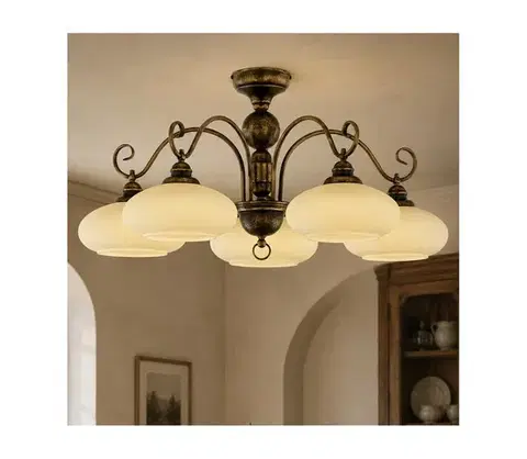 Svietidlá BRILAGI - Prisadený luster MOLLERO 5xE27/15W/230V, priemer 84 cm, bronz/patina 2144
