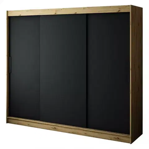 Šatníkové skrine Skriňa Halifax T 250 Dub Artisan/čierna