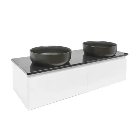Kúpeľňový nábytok Kúpeľňová skrinka so žulovou doskou SAT Evolution 118x30x44, 8 cm biela mat SATEVO120WMZ SATEVO120WMZ