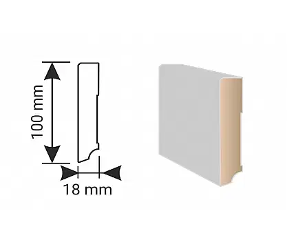 Soklové lišty > KP 100 MDF lišta KP 100 00088
