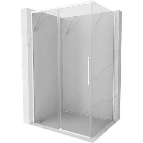 Sprchovacie kúty MEXEN/S - Rox sprchovací kút posuvný 130 x 85, transparent, biela 8C2-130-085-20-00