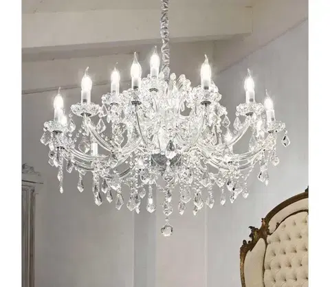 Svietidlá Ideal Lux - Krištáľový luster na reťazi NAPOLEON 18xE14/40W/230V pr. 96 cm chróm 167268
