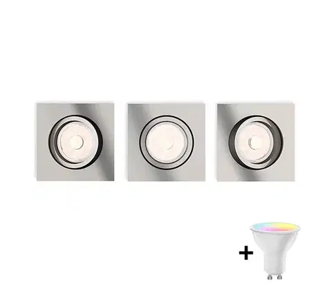 Svietidlá Philips - Sada 3x stmievateľných LED RGBW podhľadových svietidiel DONEGAL, 3x GU10/4,8W/230V + DO P1944+3xAI2363