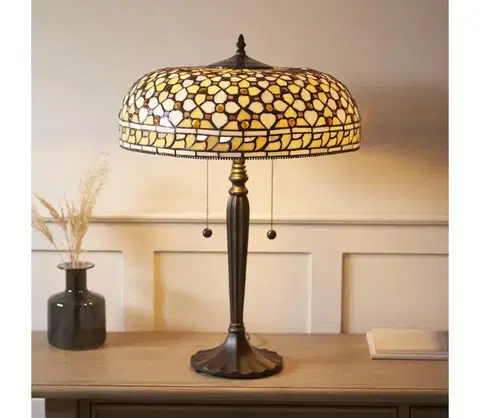 Lampy Endon 112178 - Stolná lampa Tiffany MILLE FEUX 2xE14/40W/230V priemer 45 cm 112178