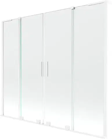 Sprchové dvere MEXEN/S - Velar L Duo dvojkrídlová posuvná vaňová zástena 170 x 150, transparent, biela 896-170-003-02-20