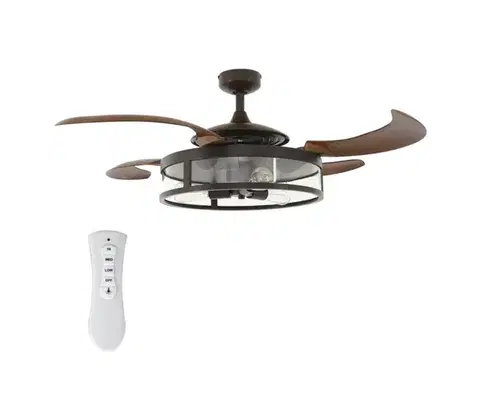 Ventilátory FANAWAY 212925 - LED Stropný látor CLASSIC 3xE27/4W/230V hnedá + DO 212925