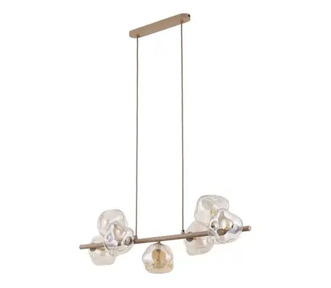 Svietidlá  Luster na lankách LAVA 7xG9/8W/230V béžová/dymová béžová 11109