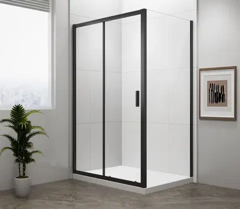 Sprchové dvere POLYSAN - EASY BLACK obdĺžniková sprchová zástena 1200x800 L/P varianta EL1215B-02
