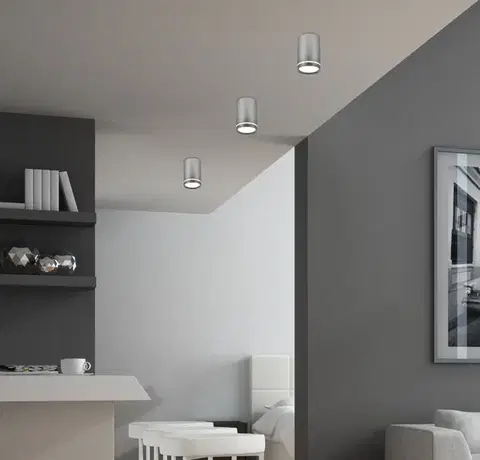 Stropná svetla Strieborná stropná lampa 10cm 1xGU10 - POSLEDNÉ 2 KUSY