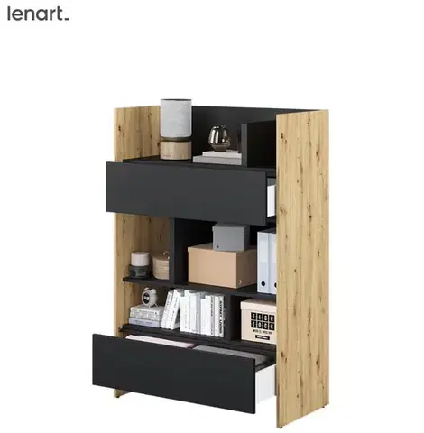 Nábytok Dig-net nábytok Regál Lenart BED CONCEPT BC-26 | dub artisan / čierna