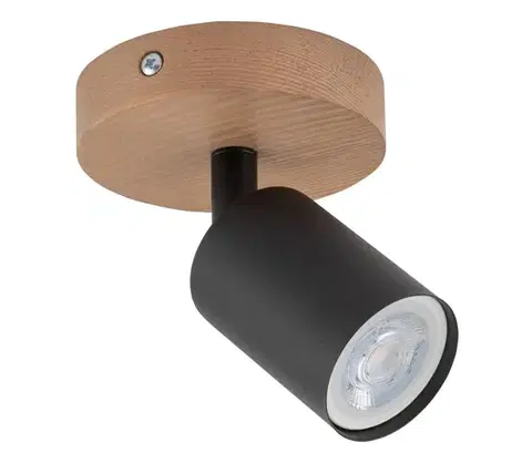 Svietidlá  Bodové svietidlo TOP WOOD 1xGU10/10W/230V čierna/drevo 3290