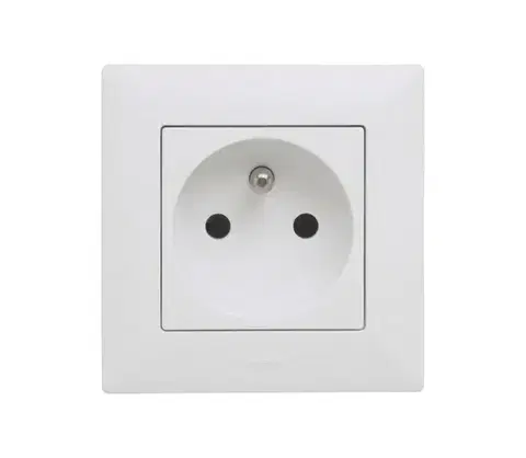 Predlžovacie káble Legrand - Domová zásuvka 250V/16A s rámčekom NILOE STEP biela LR0060+LR0049