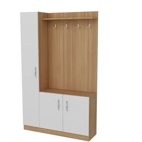 Nemý sluha Predsieňová zostava Naturel White and Teak