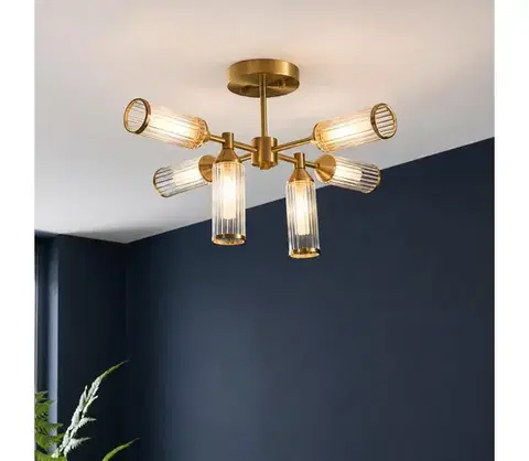 Svietidlá Endon 92213 - Luster na tyči TOUR 6xG9/3W/230V mosadz 92213