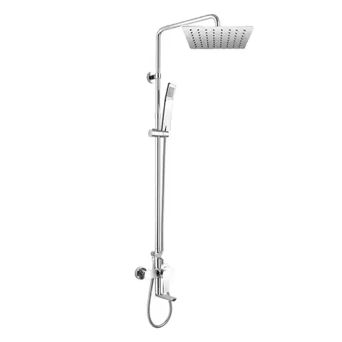 Kúpeľňové batérie Mereo Dita vaňová batéria s hlavovou hranatou slim sprchou 250x250 mm, nerez CBE60101SDD2