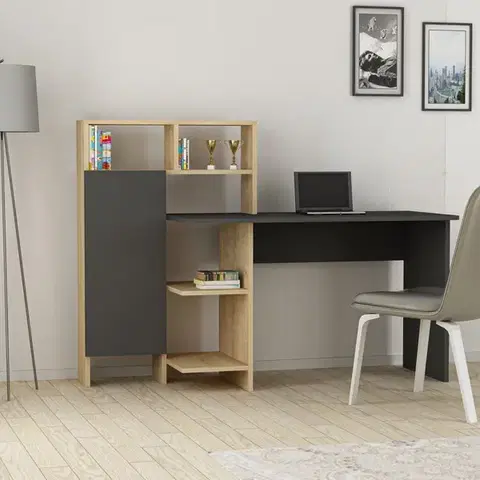 Písacie stoly Písací stôl Bugra - Anthracite