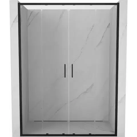 Sprchovacie kúty MEXEN/S - Exo dvojité posuvné sprchové dvere 160, transparent, čierna 8152-160-000-70-00